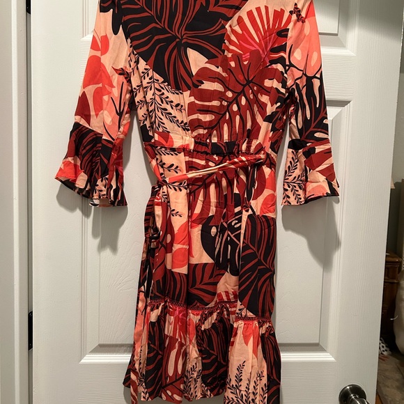 Farm Rio Wrap Dress with Ruffle Hem - Picture 5 of 6